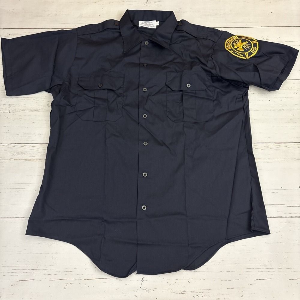 Conqueror Shirt Mens Large  Cincinnati Fire Dept Uniform Union Made Vintage